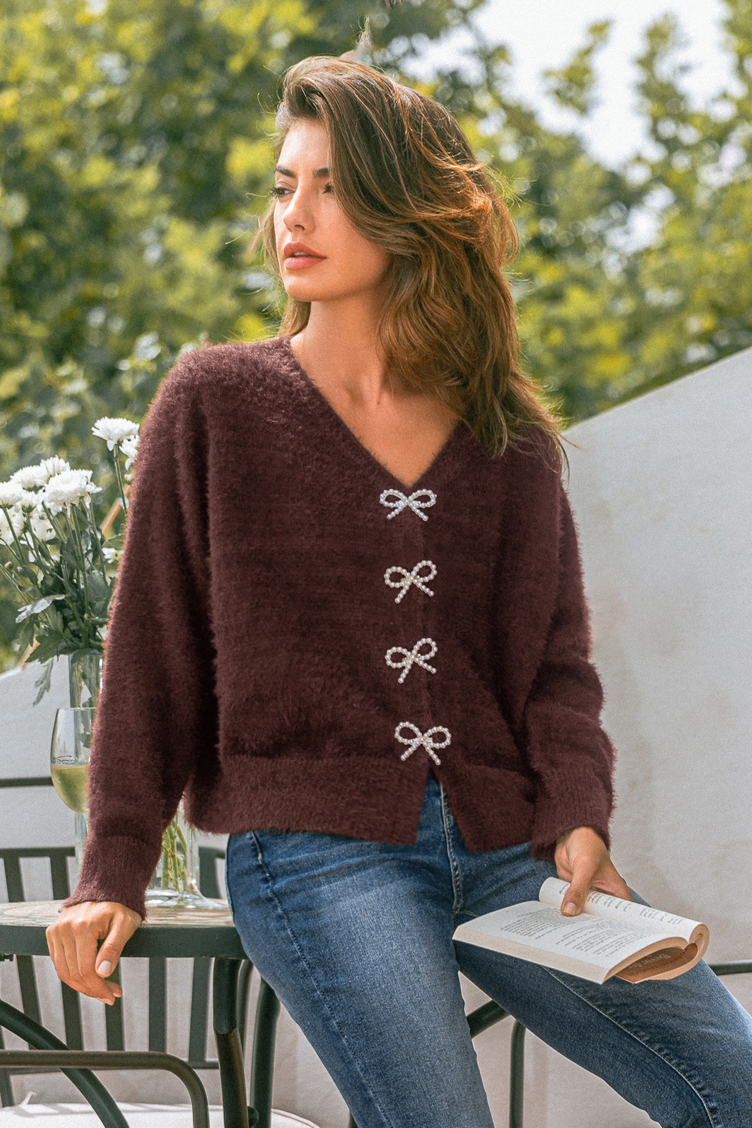 Autumn Glow Brown Cardigan