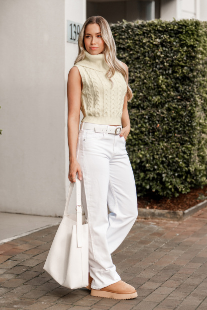 Turtleneck Sleeveless Sweater Vest