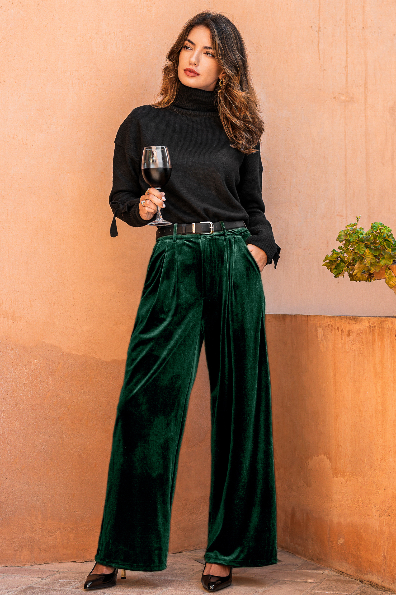 Velvet Heat Green Pants