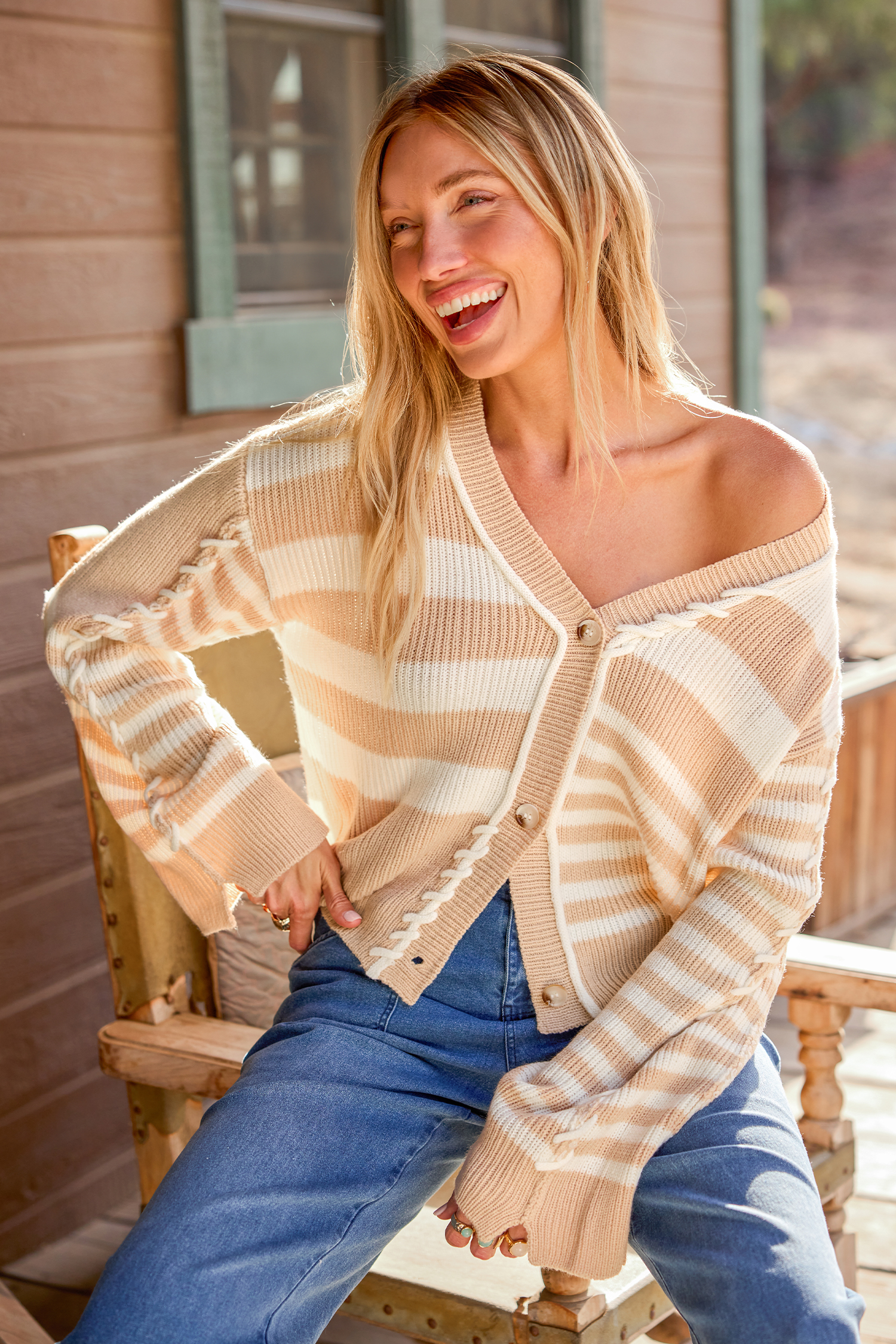 Cream & Sugar Striped Cardigan