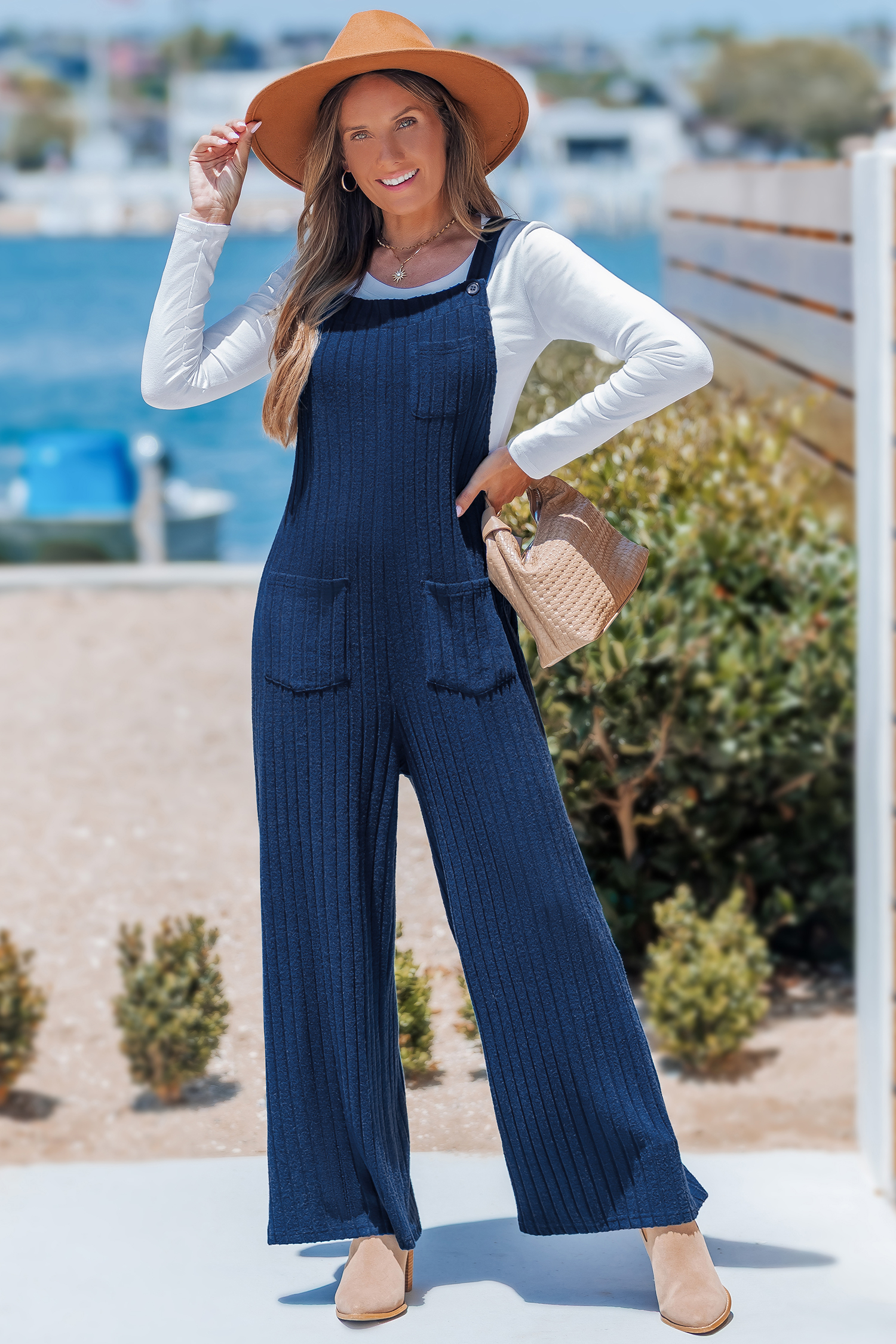 Feeling Bubbly Blue Jumpsuit