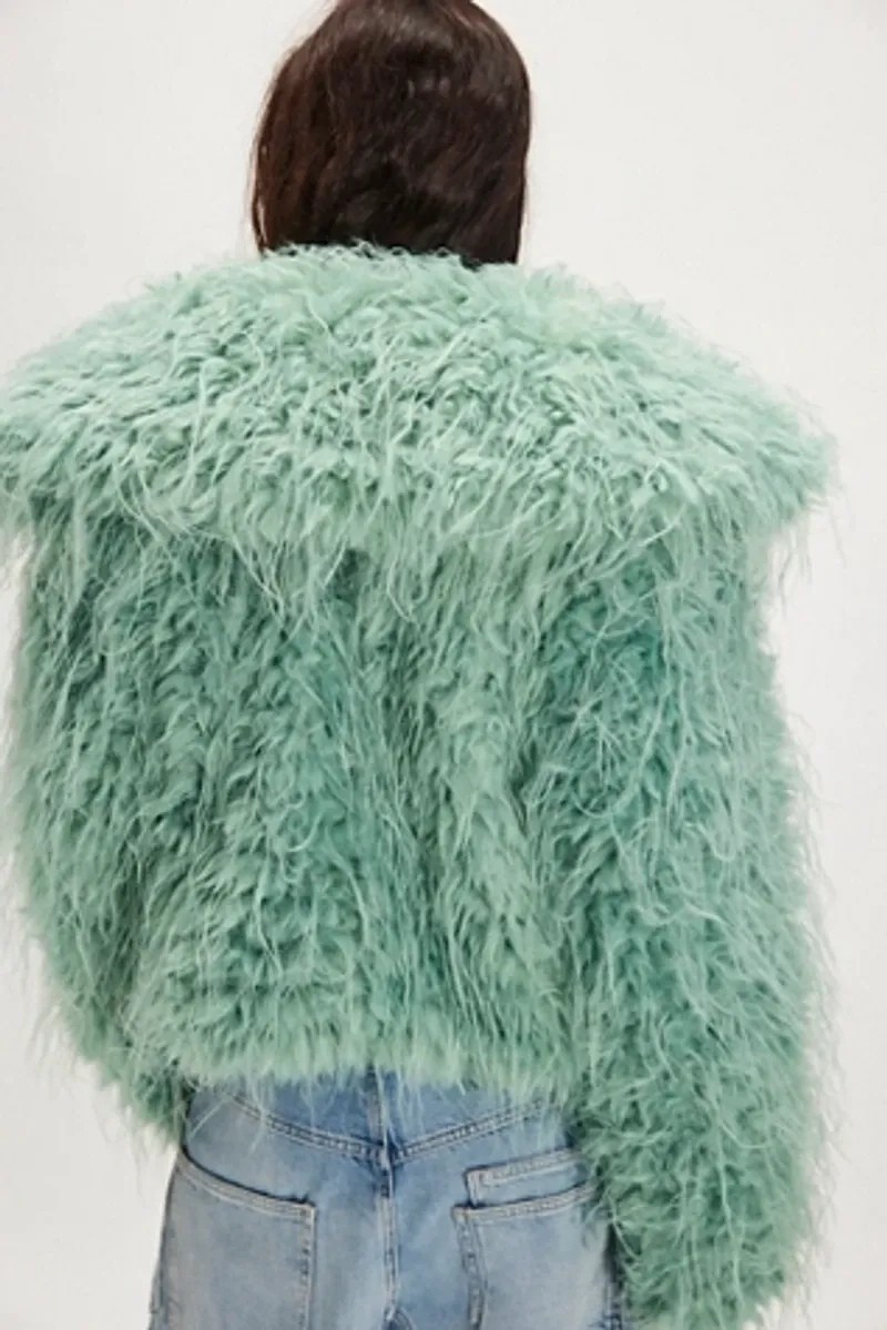 Light Green Faux Fur Jacket