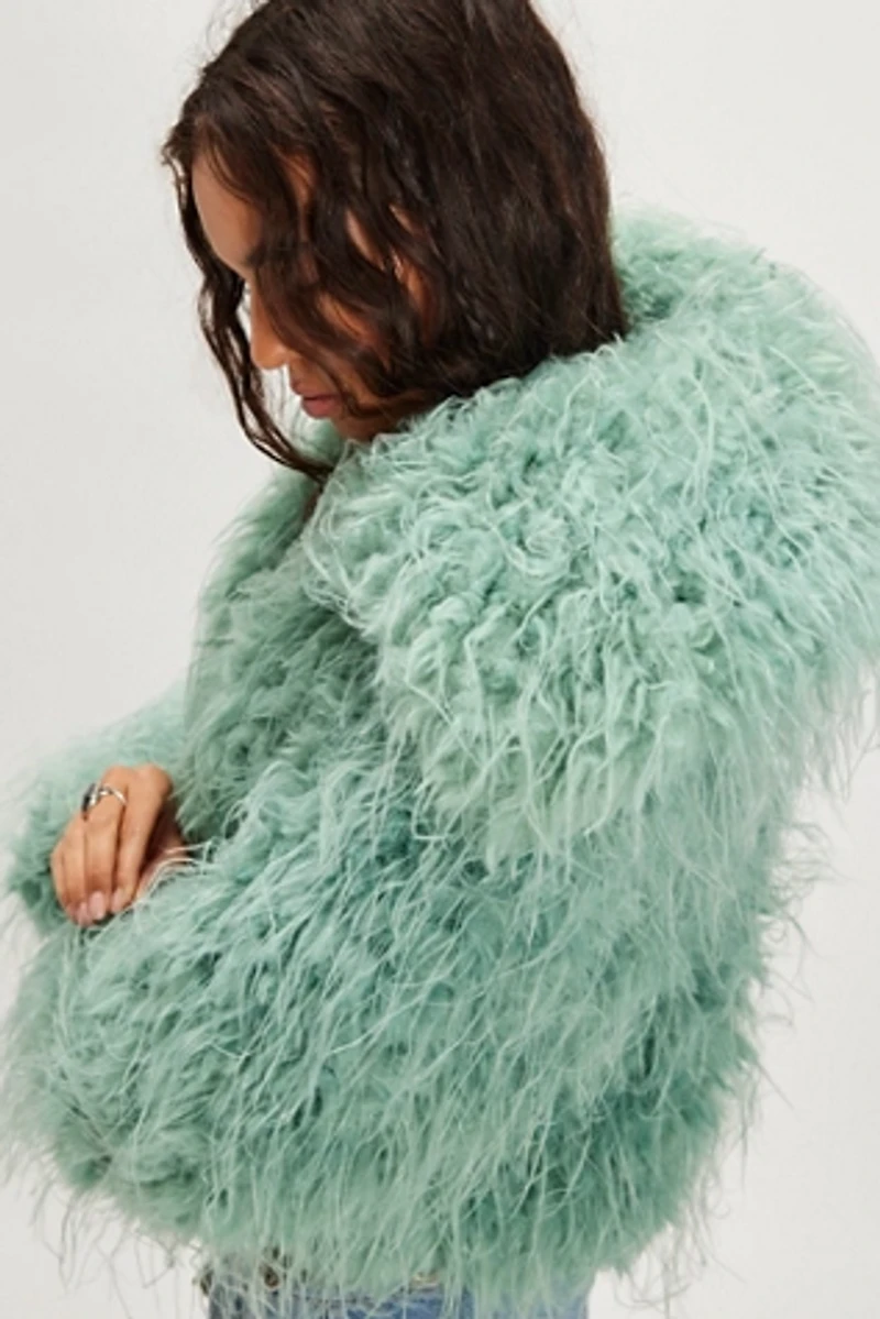 Light Green Faux Fur Jacket