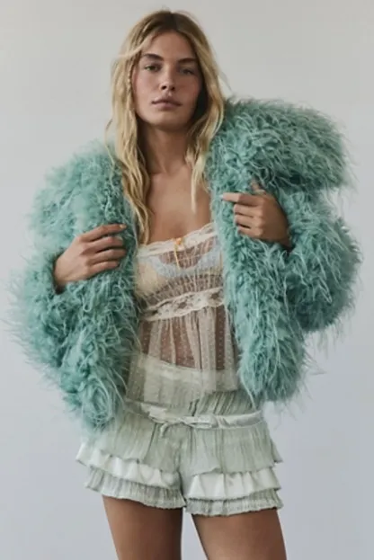 Light Green Faux Fur Jacket