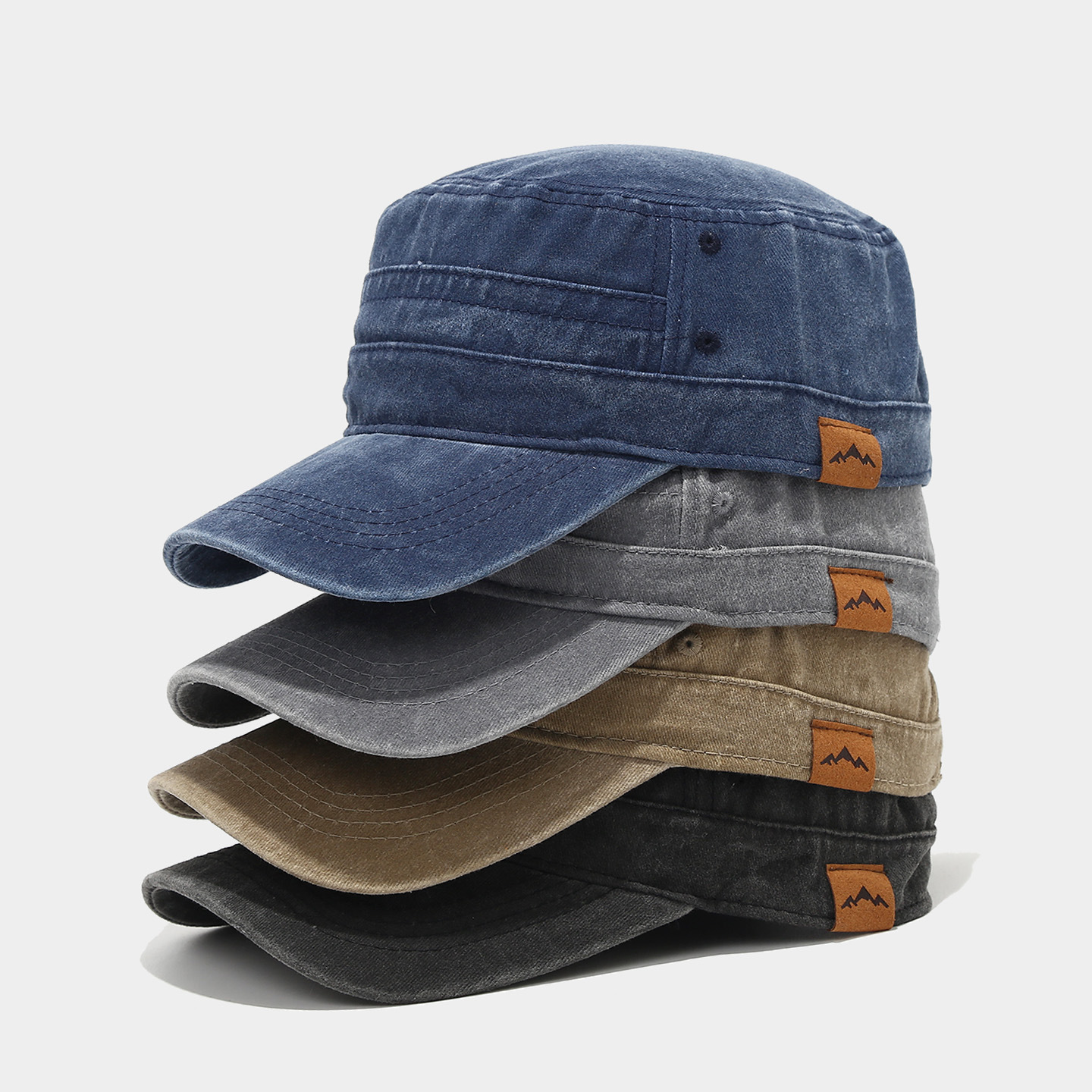 Retro washed flat top baseball cap