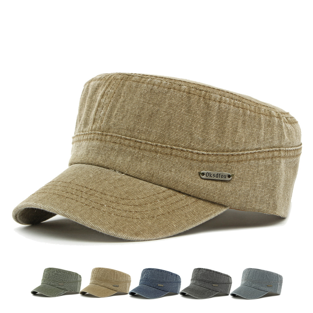 Fabric flat top baseball cap