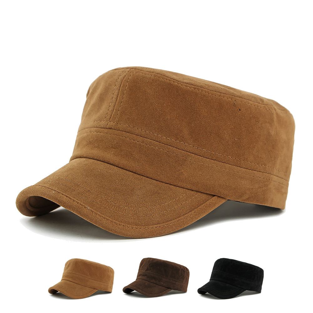 Classic suede flat top baseball cap