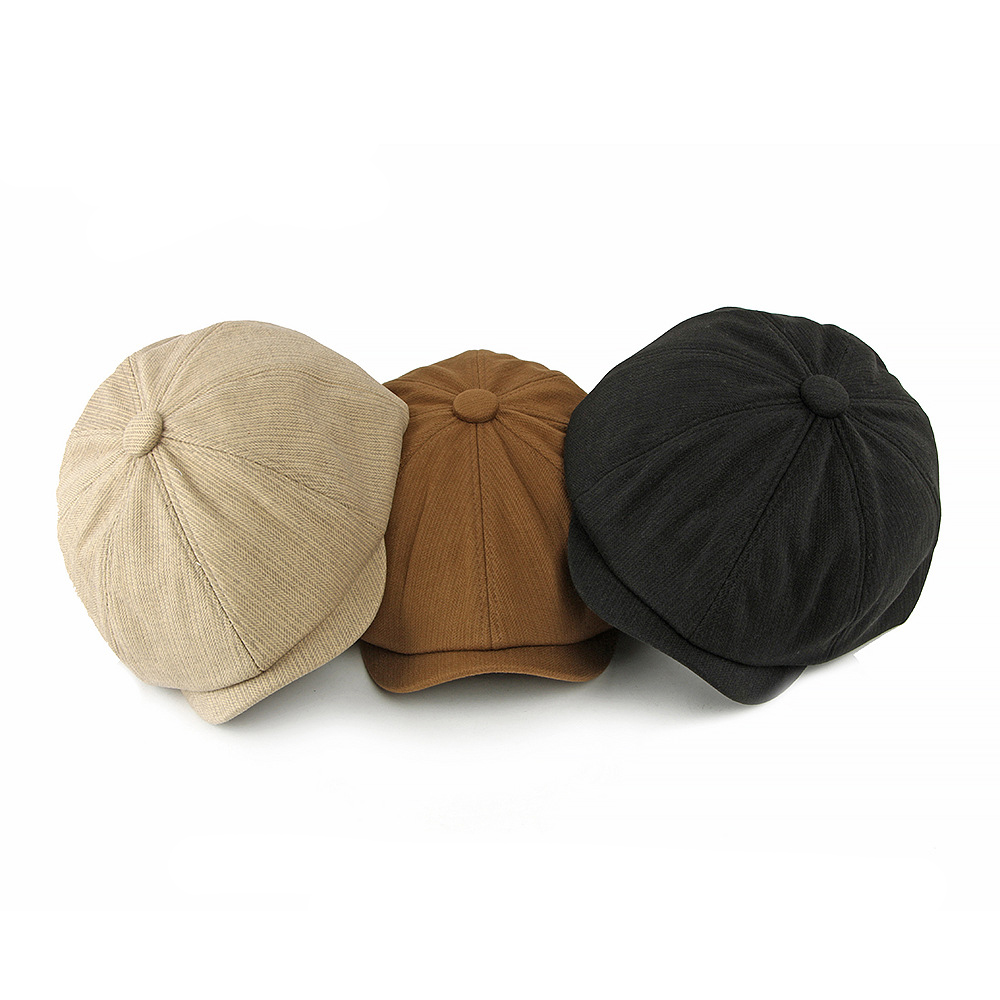 Linen newsboy cap