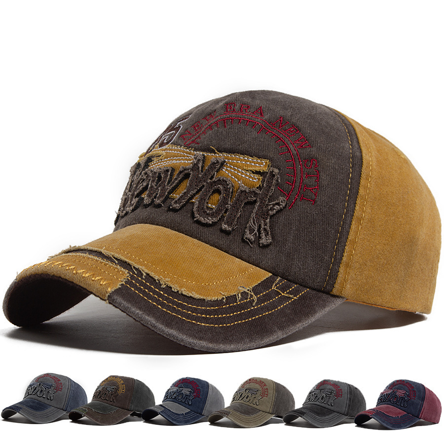Retro-style NEW YORK embroidered baseball cap