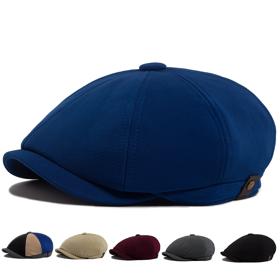 Solid color newsboy cap