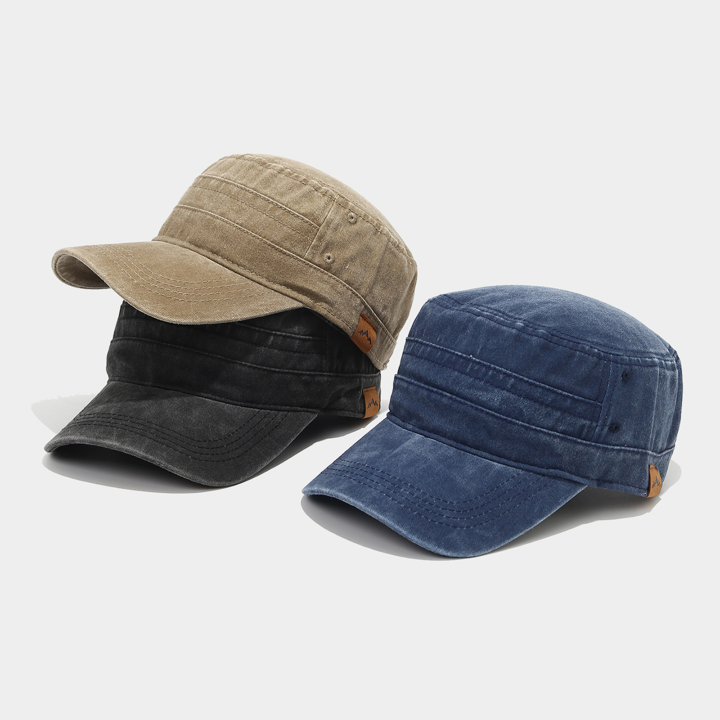 Retro washed flat top baseball cap