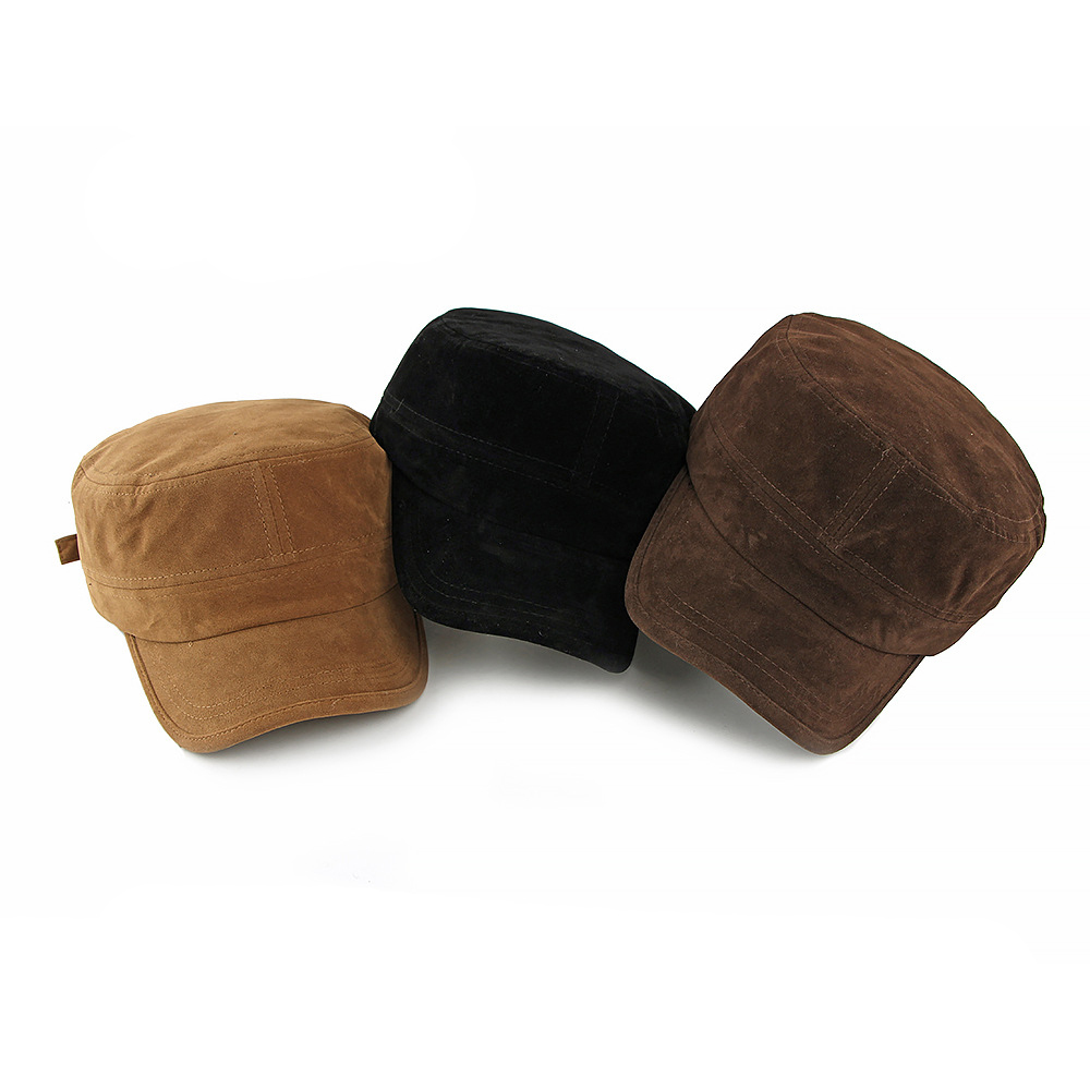 Classic suede flat top baseball cap