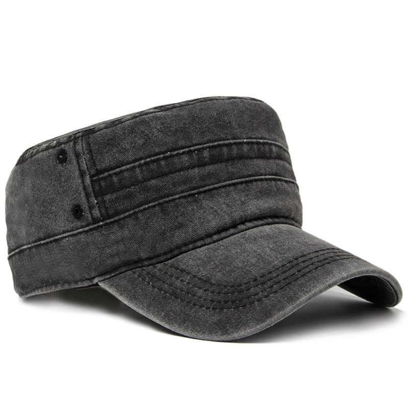 Retro solid color flat top baseball cap