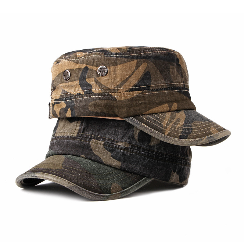 Camouflage flat top baseball cap