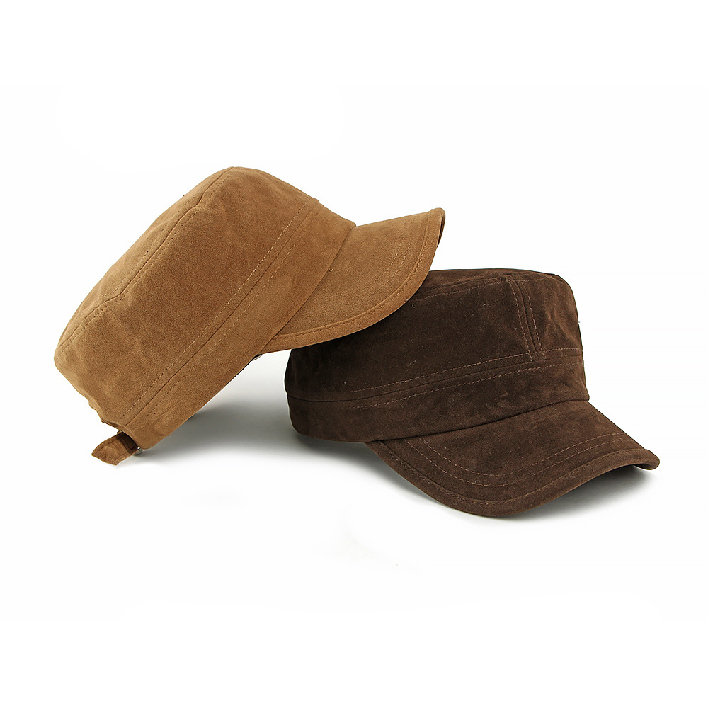 Classic suede flat top baseball cap