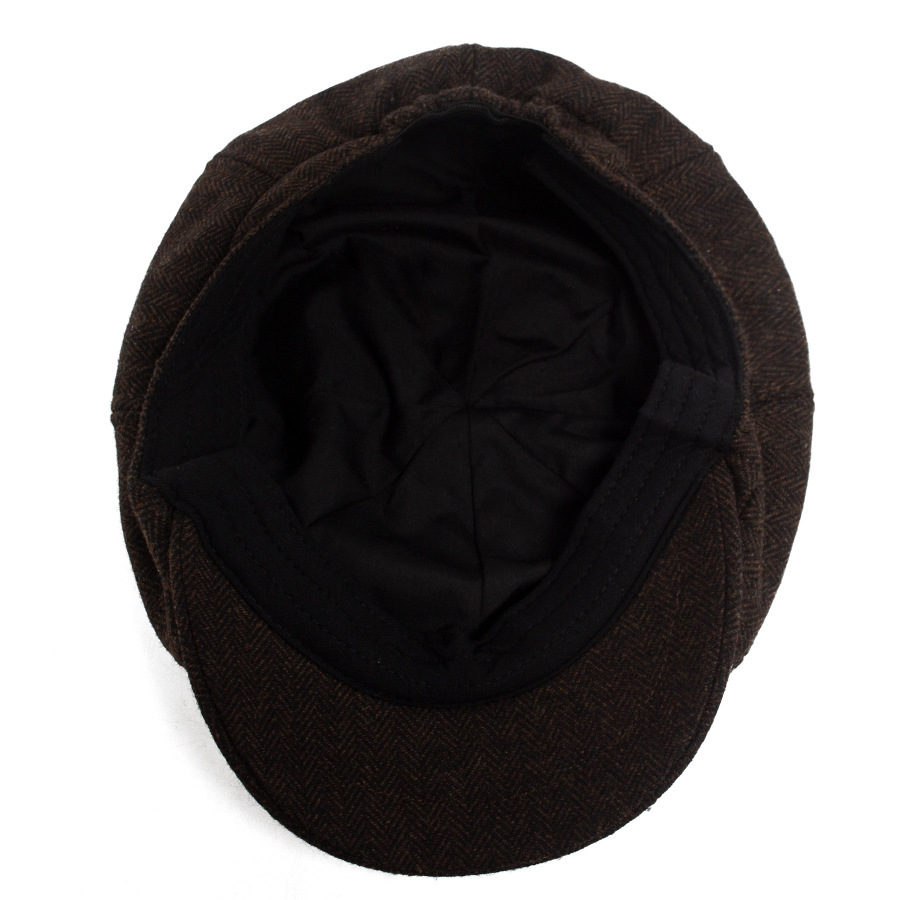 Autumn and winter wool octagonal newsboy cap