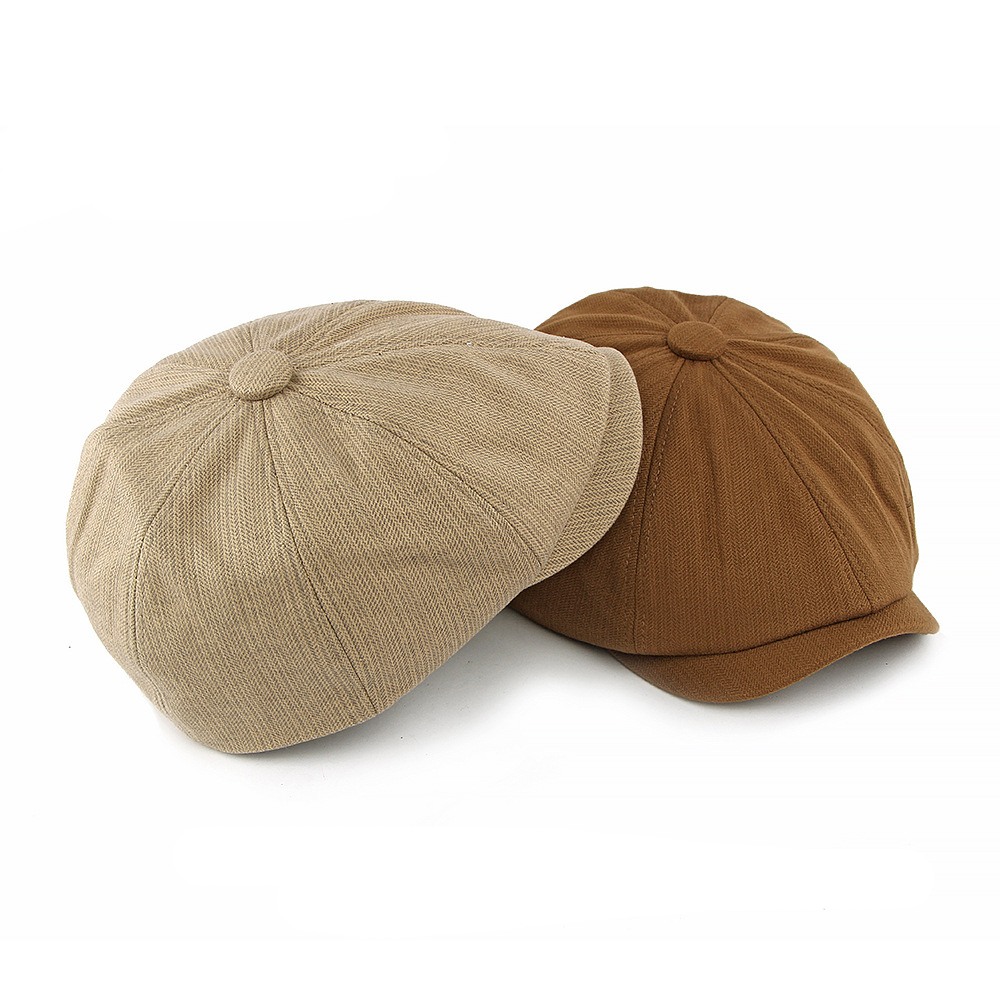 Linen newsboy cap