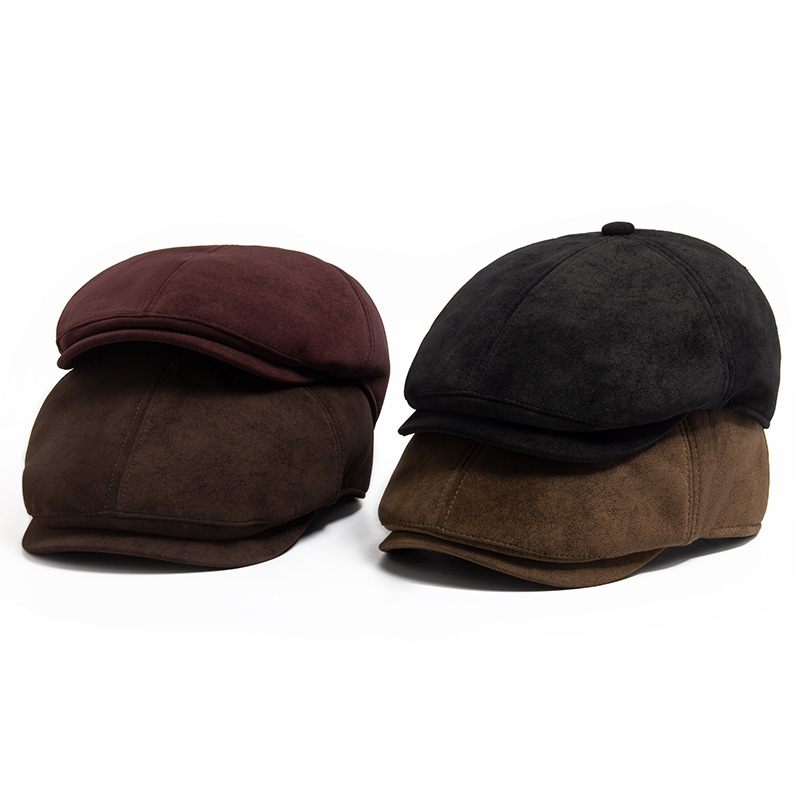 New suede newsboy cap