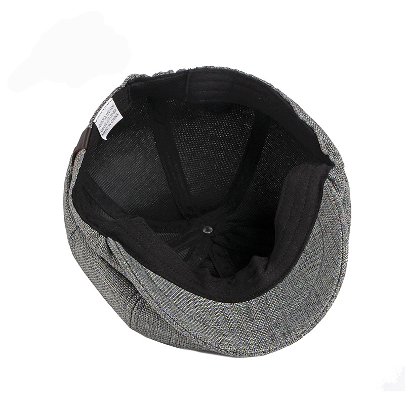 Cotton and linen octagonal newsboy cap