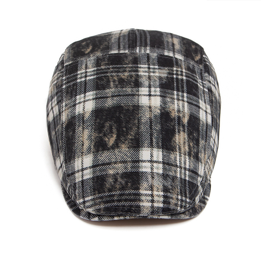 COLBY | Washed Plaid Flat Cap