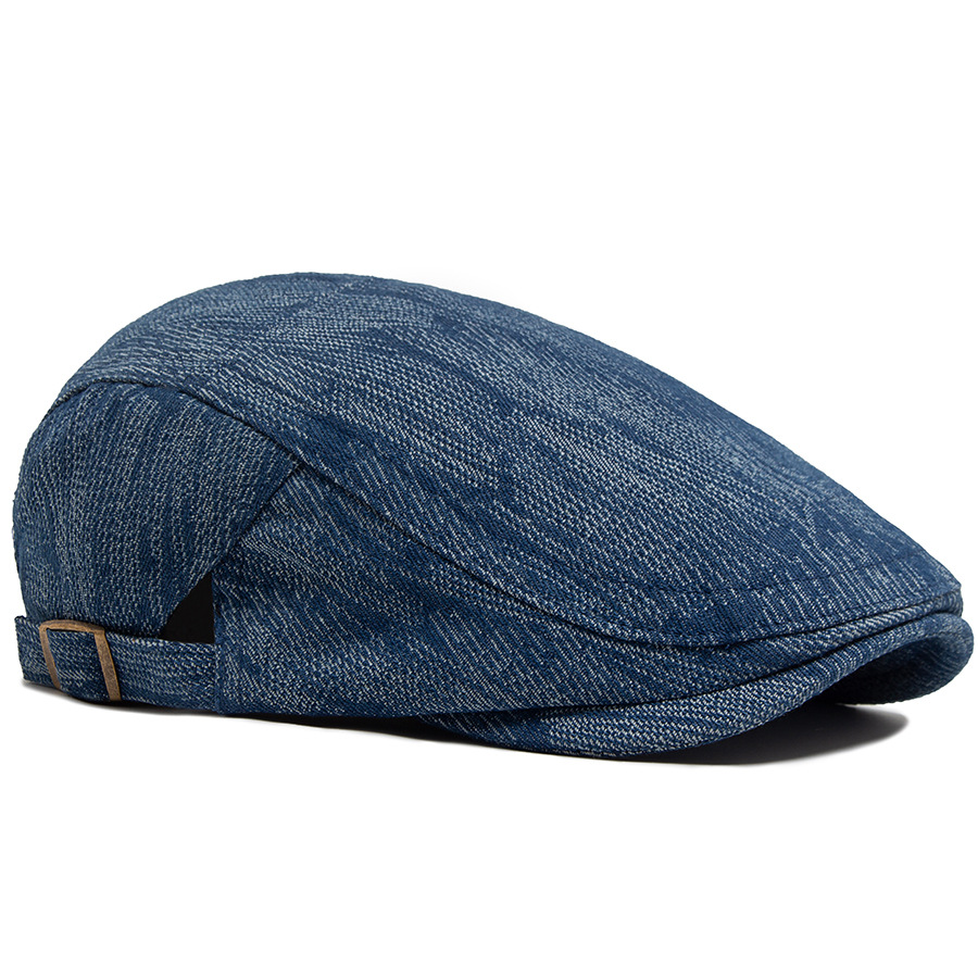 MARLIN | Washed denim striped flat cap