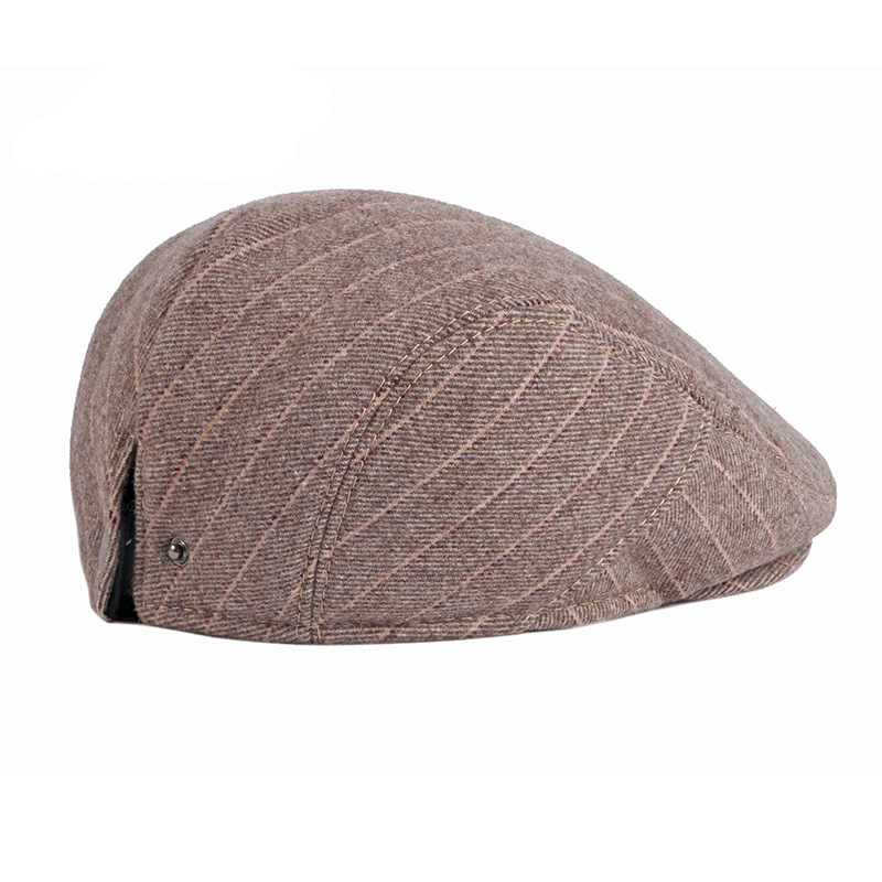 RUTH | Autumn and winter padded striped flat hat