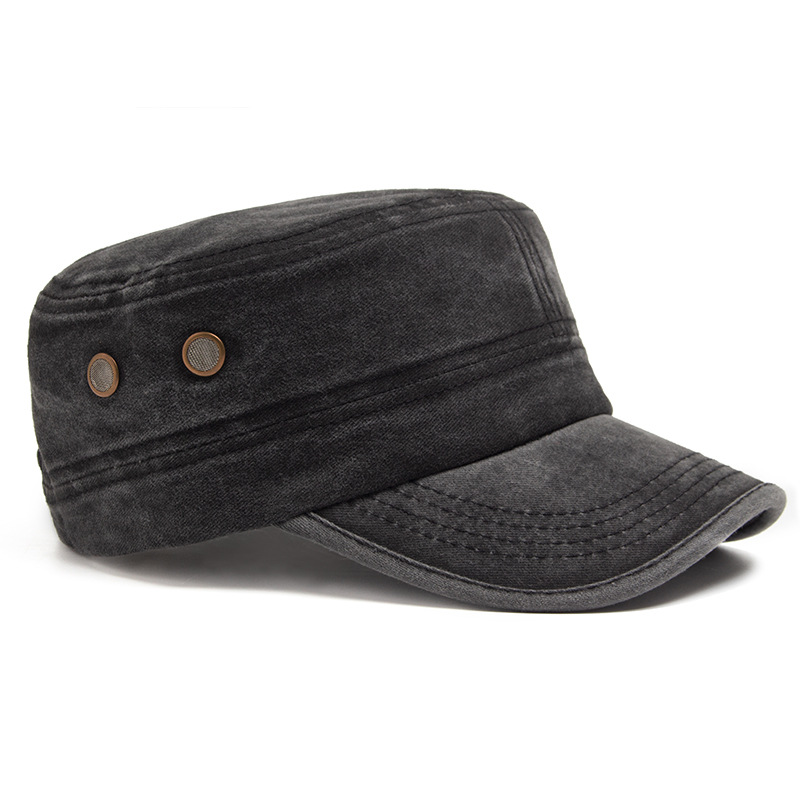 Buttons Wash flat top baseball cap