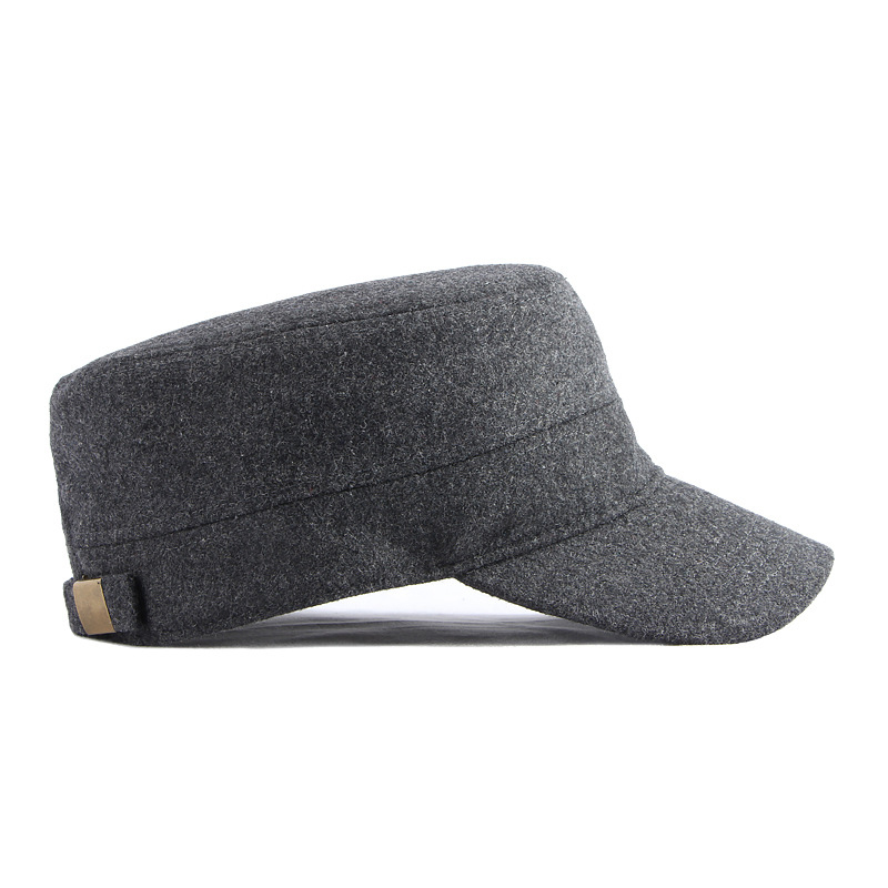 Wool flat top baseball cap