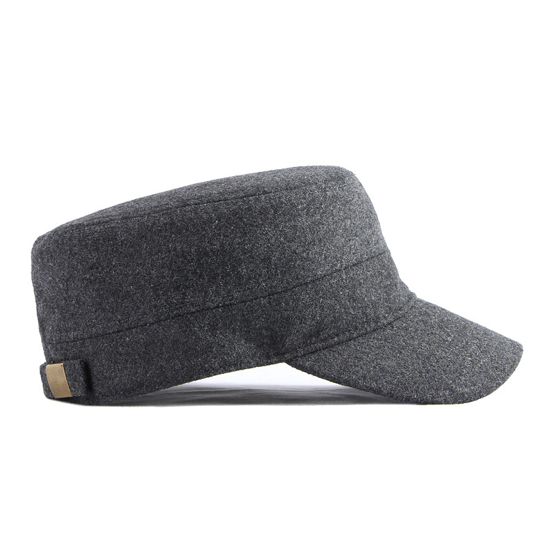 Wool flat top baseball cap