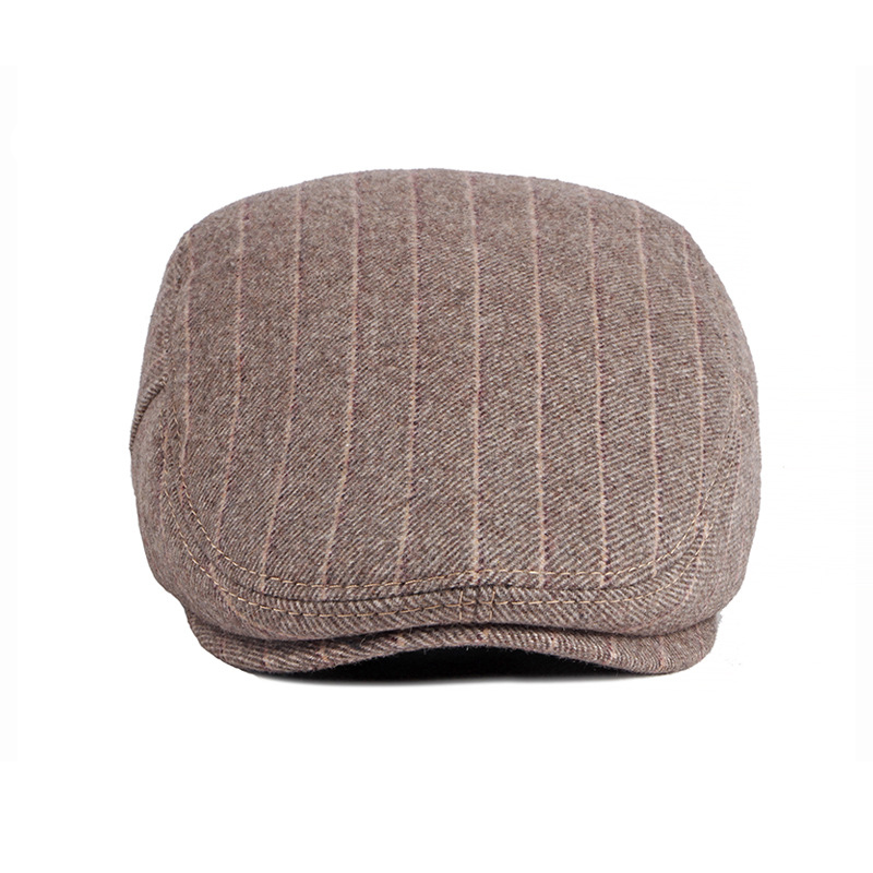 RUTH | Autumn and winter padded striped flat hat