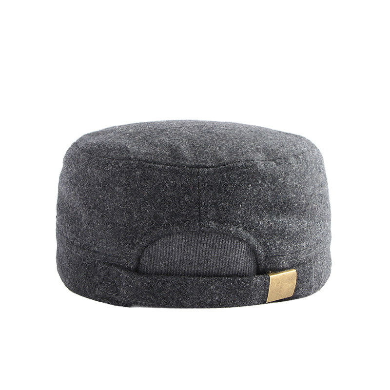 Wool flat top baseball cap