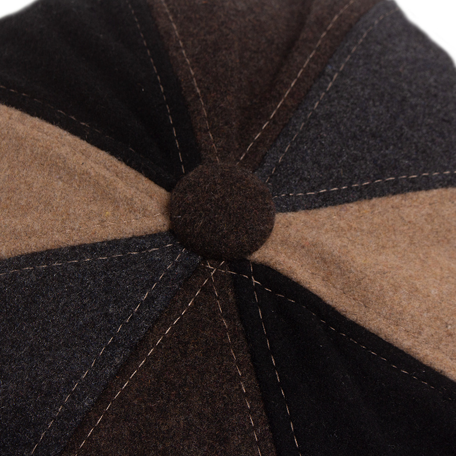 Felt octagonal newsboy cap