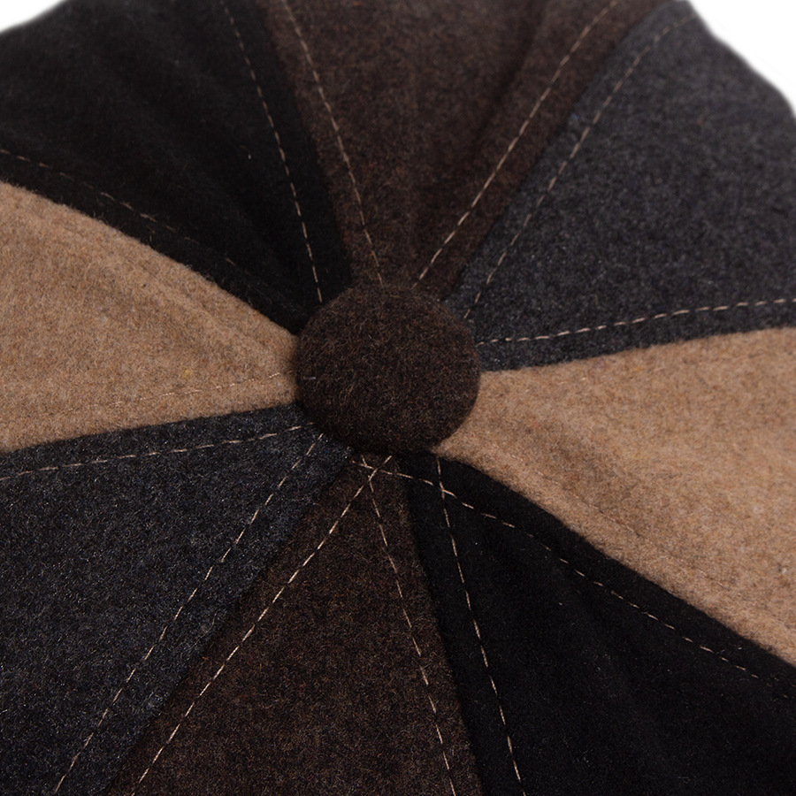 Felt octagonal newsboy cap