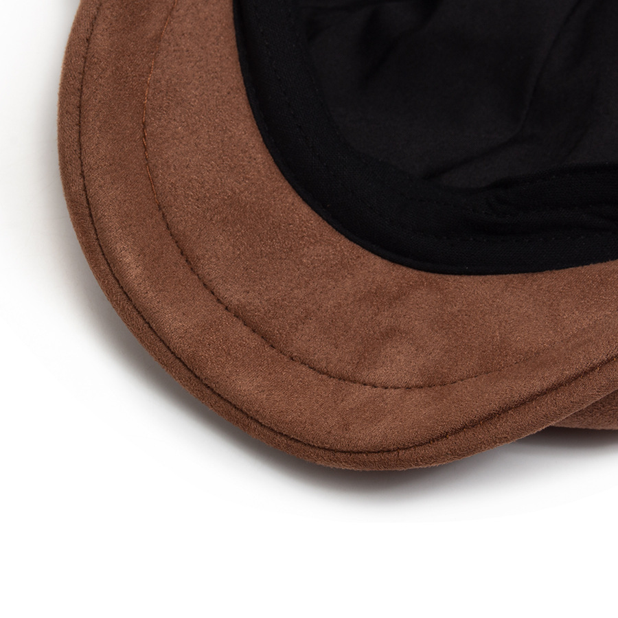 Suede octagonal newsboy cap