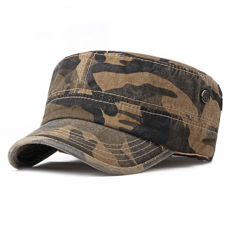 Camouflage flat top baseball cap
