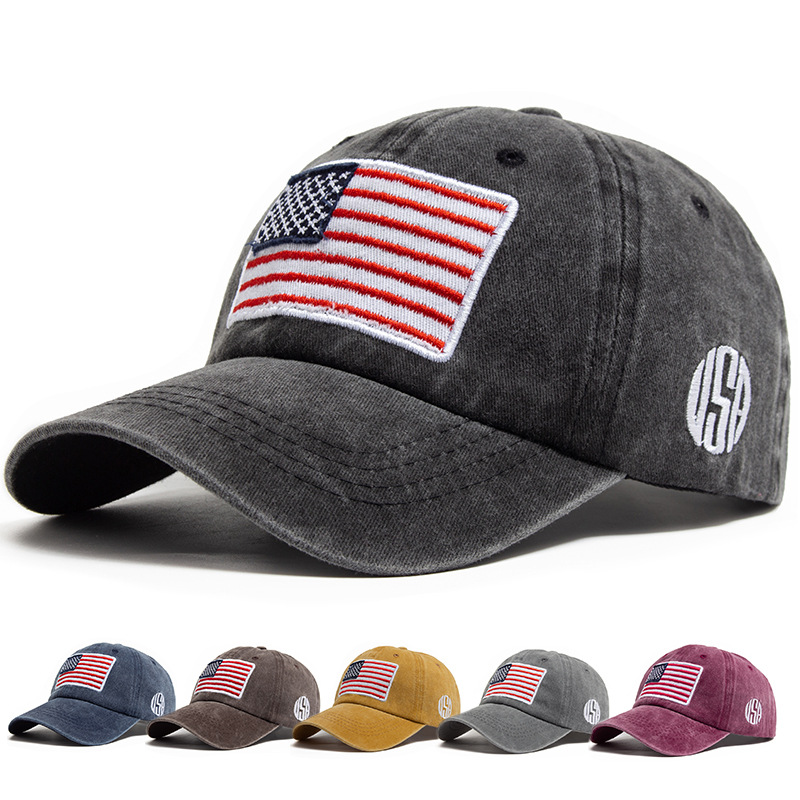 American flag embroidered baseball cap