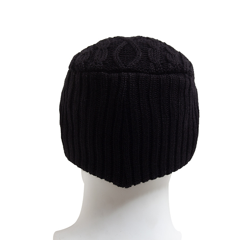 ZEB | Winter fleece-lined knitted flat cap with ear flaps