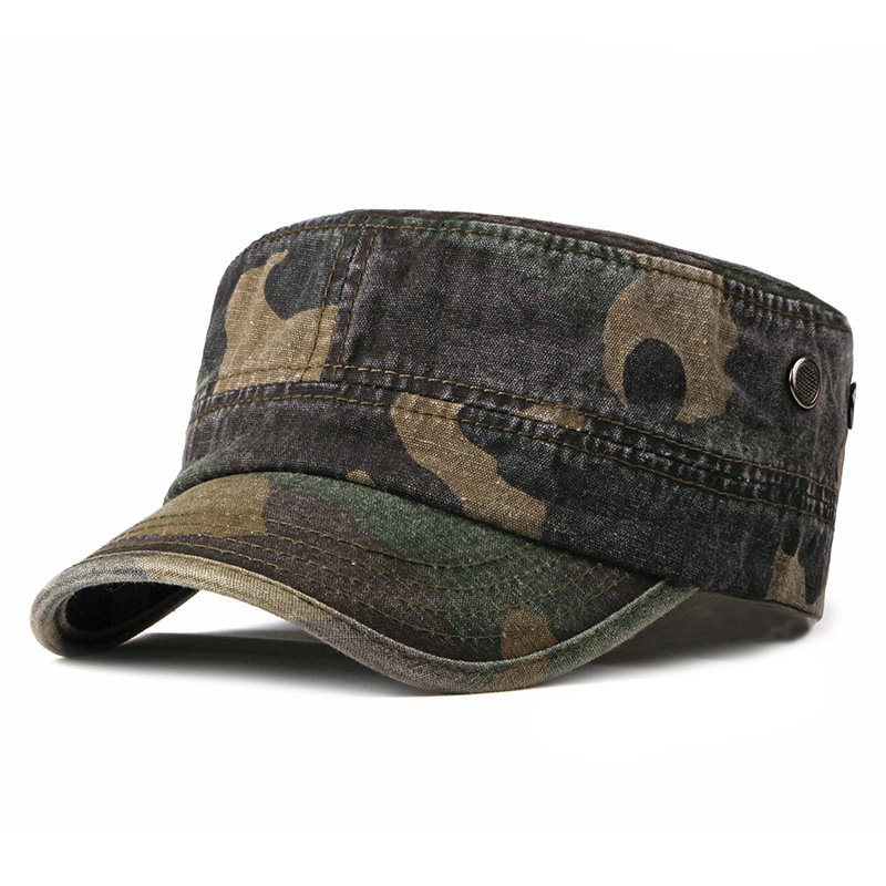 Camouflage flat top baseball cap