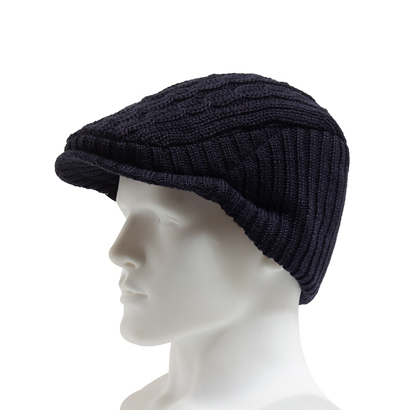 ZEB | Winter fleece-lined knitted flat cap with ear flaps