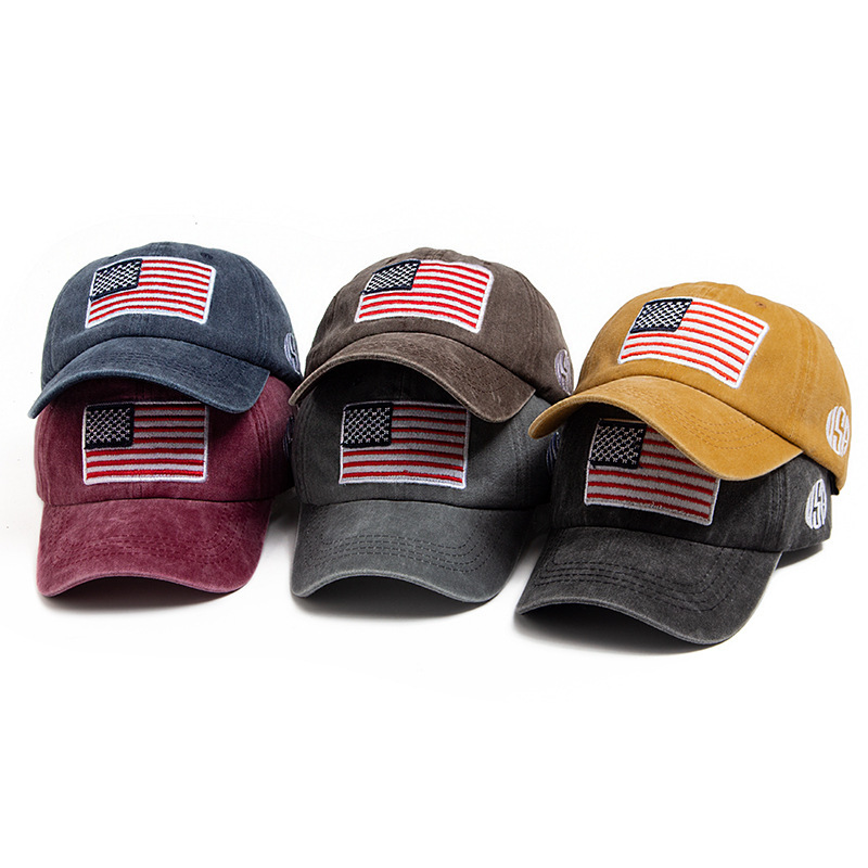 American flag embroidered baseball cap