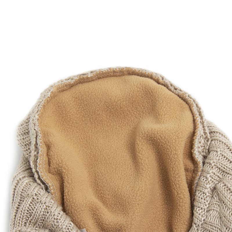 ZEB | Winter fleece-lined knitted flat cap with ear flaps