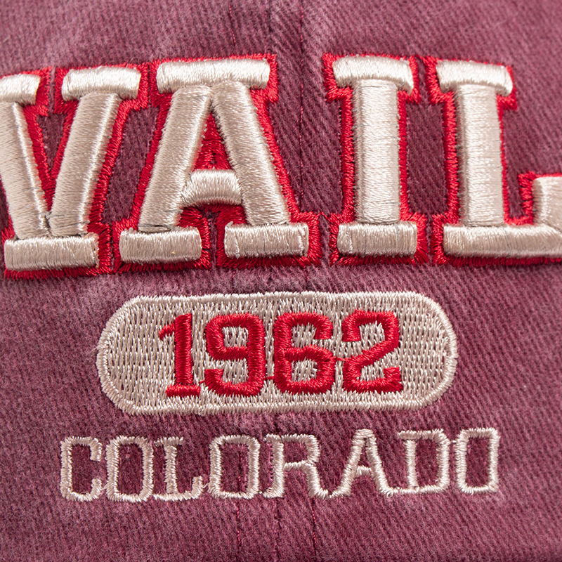 VAIL letter embroidered baseball cap