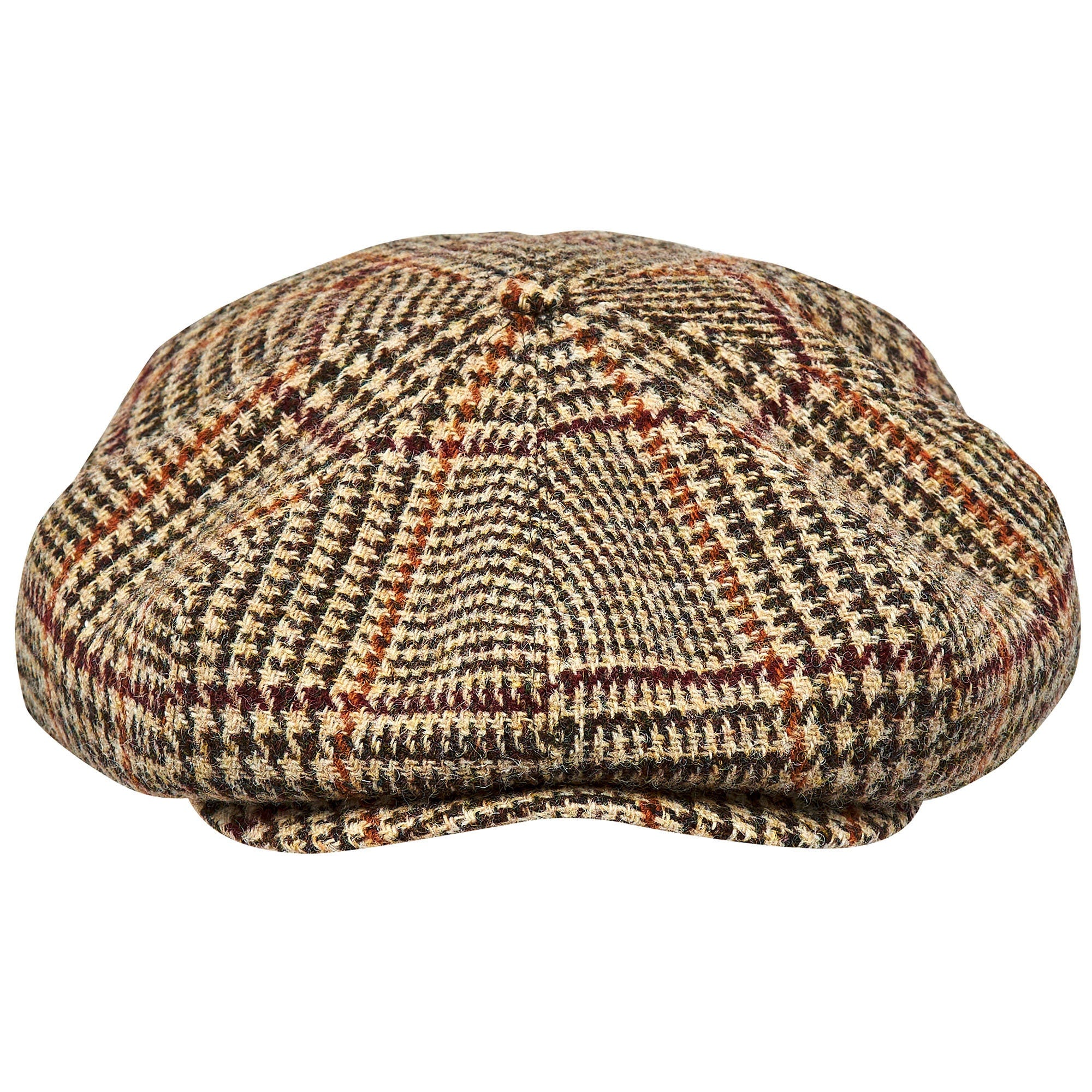 Eight Piece Wool Newsboy Cap-Crown Beige