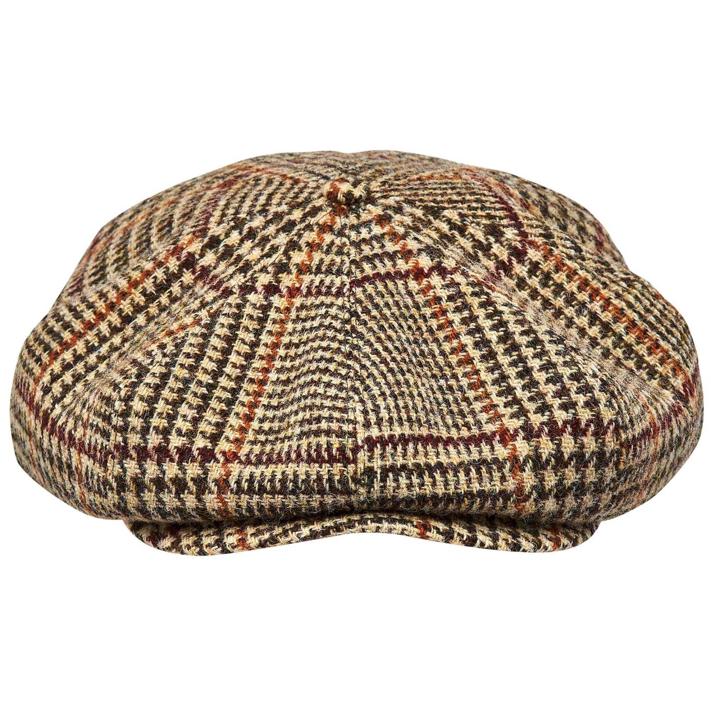 Eight Piece Wool Newsboy Cap-Crown Beige