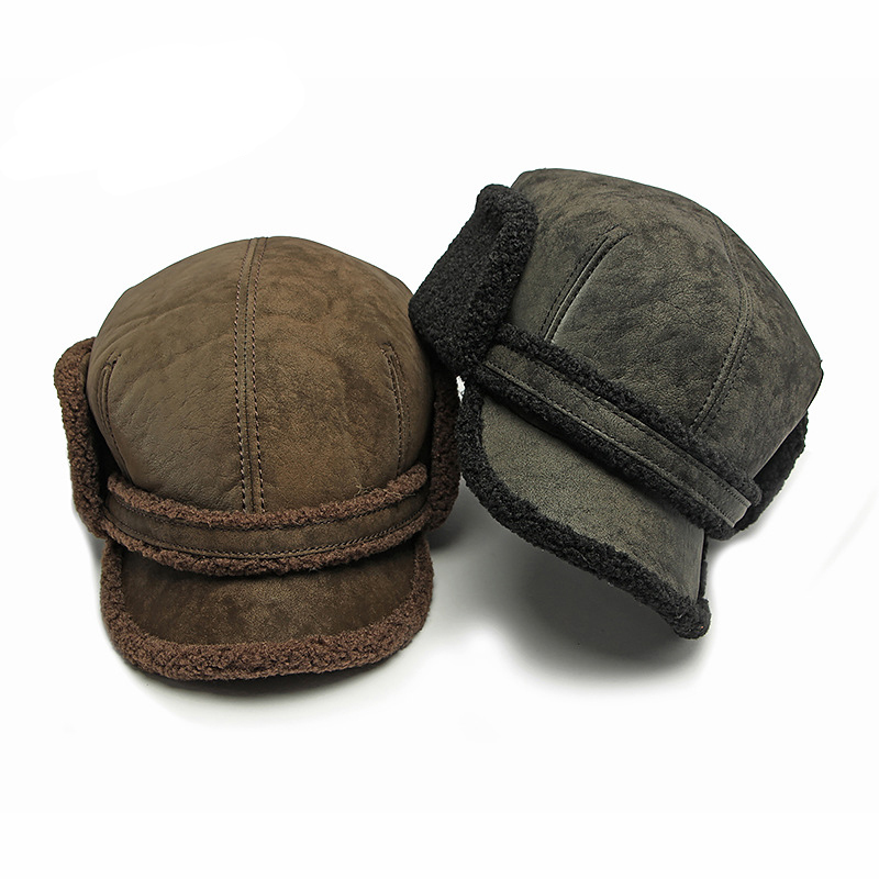 Winter fleece-lined flat top baseball cap