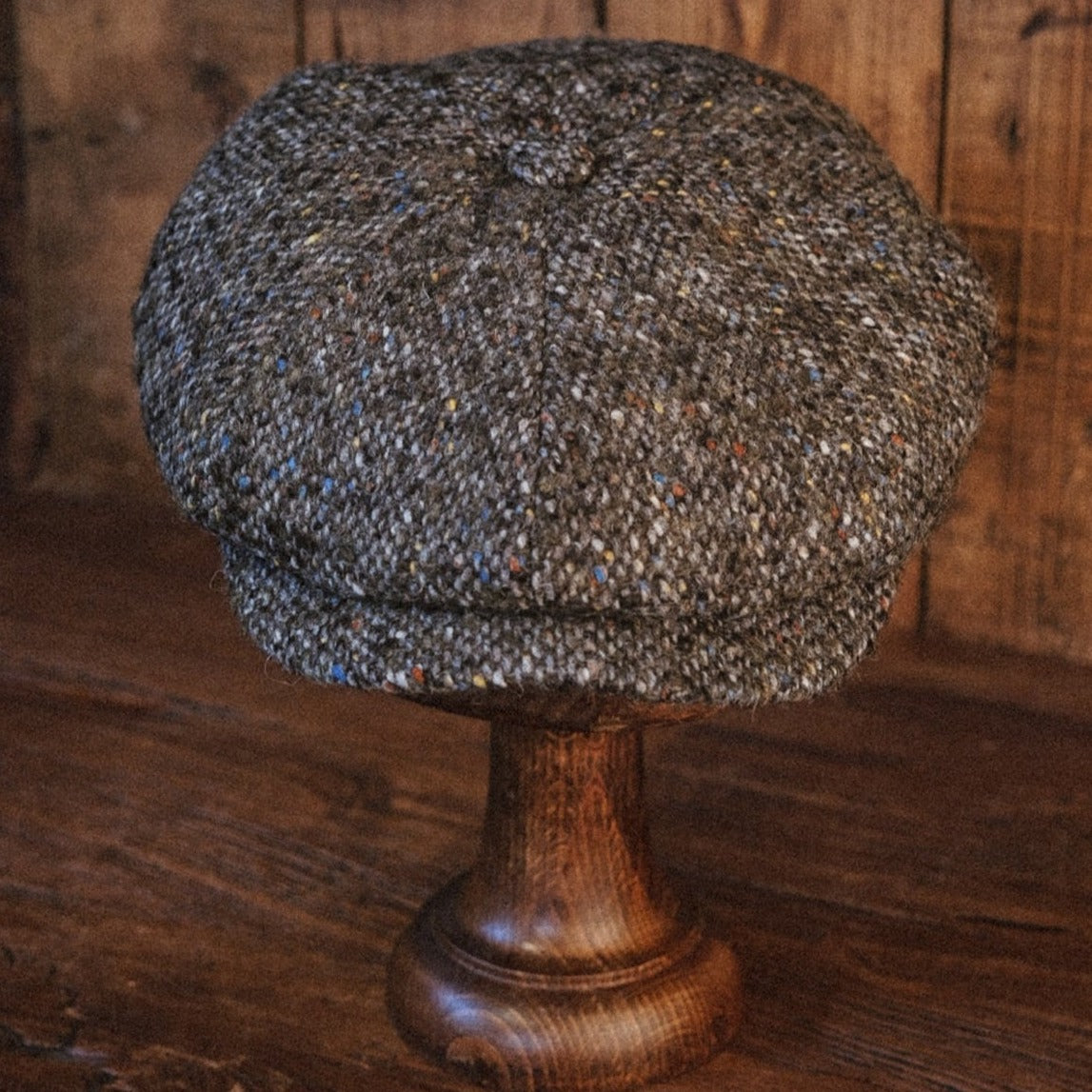Eight Piece Classic Vintage Style Brown Wool Newsboy Cap