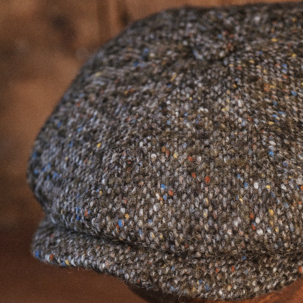 Eight Piece Classic Vintage Style Brown Wool Newsboy Cap