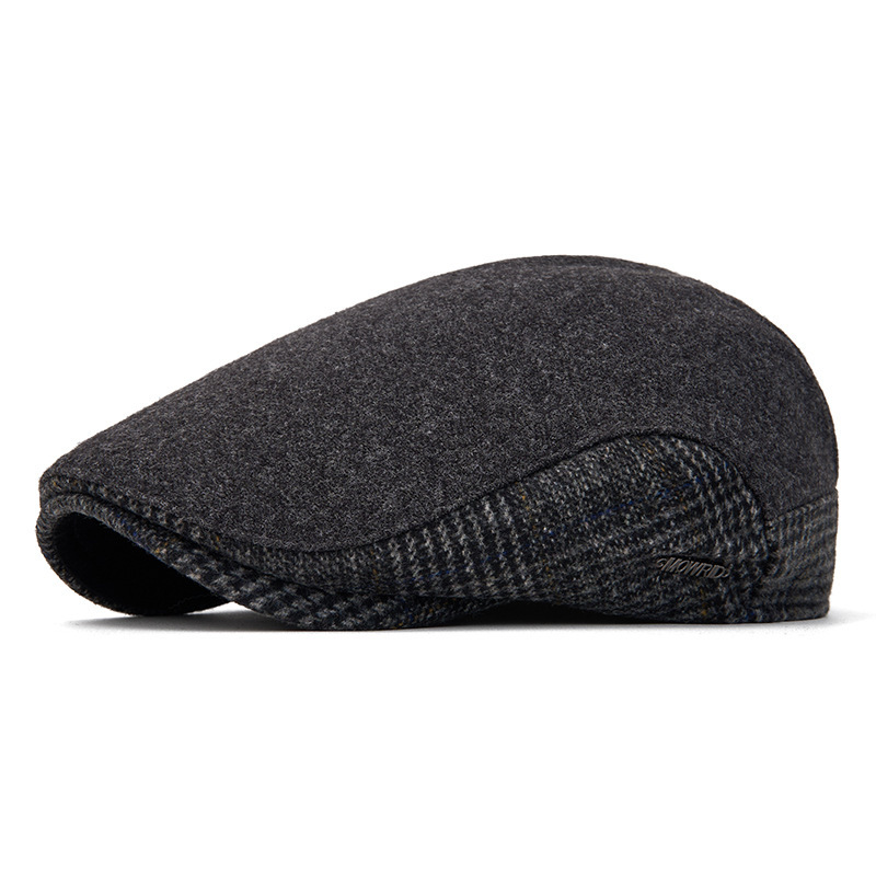 ZEB | Wool plaid patchwork flat cap
