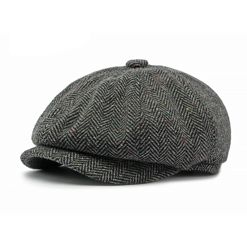 British wool octagonal newsboy cap