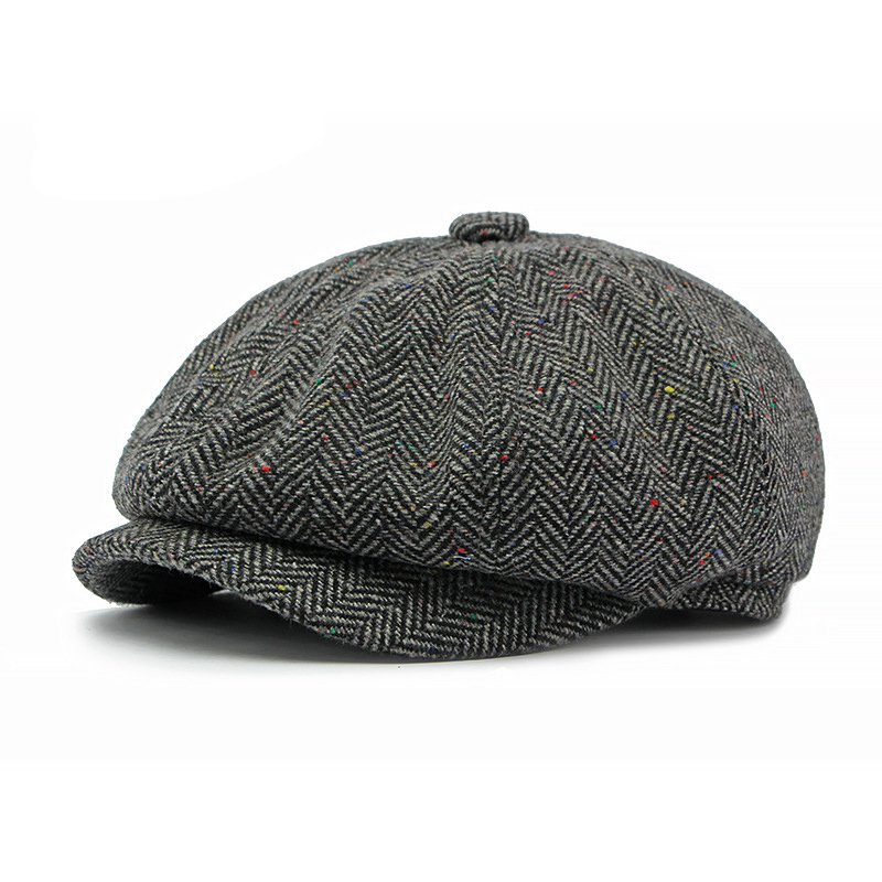 British wool octagonal newsboy cap